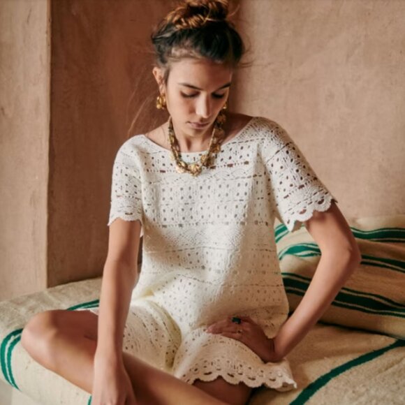 Sezane Robe Florine Écru. - Size XS - Picture 1 of 12